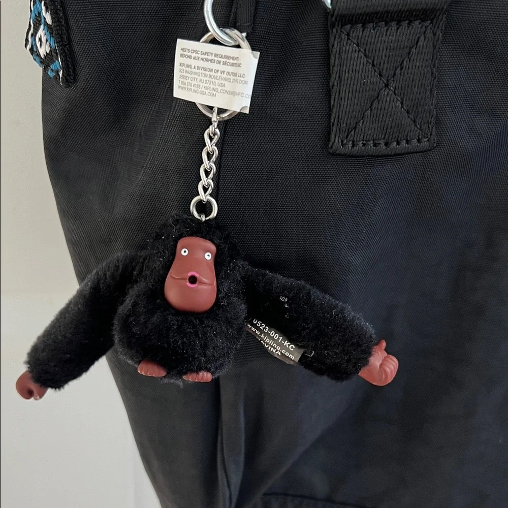 Kipling Black Crossbody Bag with Patterned Strap - Picture 2 of 10